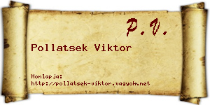 Pollatsek Viktor névjegykártya